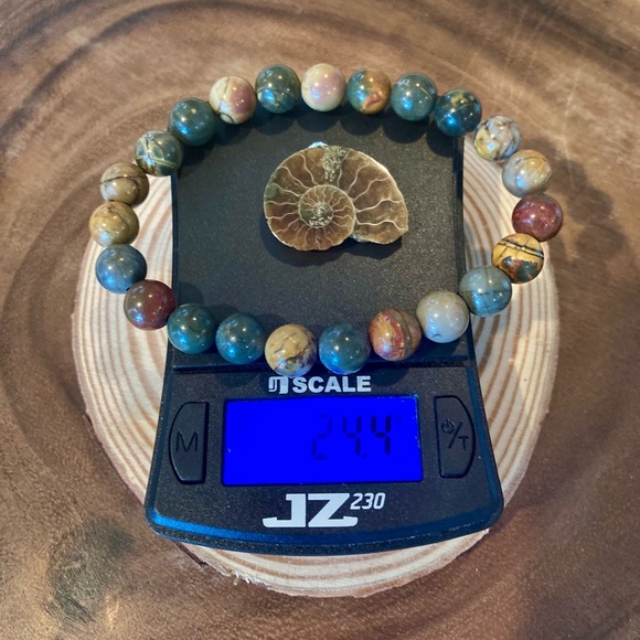 Ocean Jasper & Ammonite Bracelet & Pendent Set - Picture 6 of 8